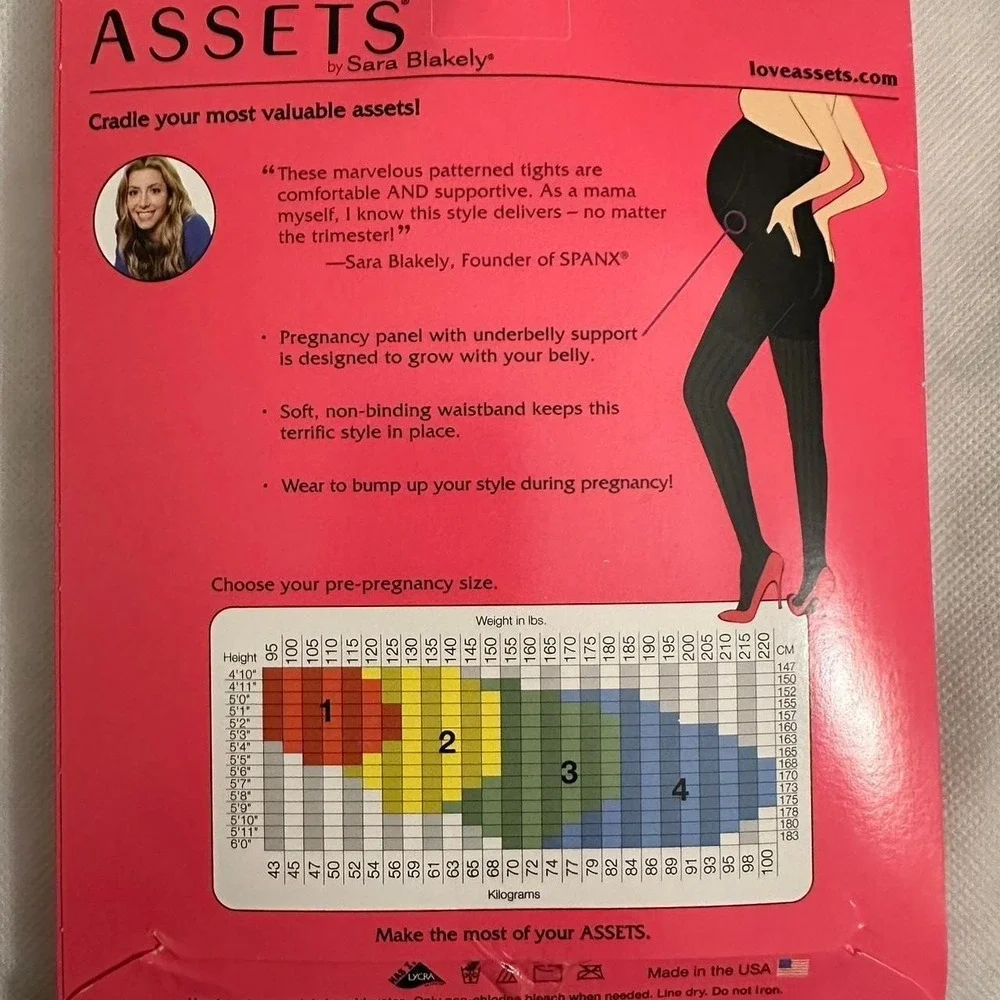 Assets by Sara Blakely Maternity Textured Mama Stripe Tights 873M Size 1